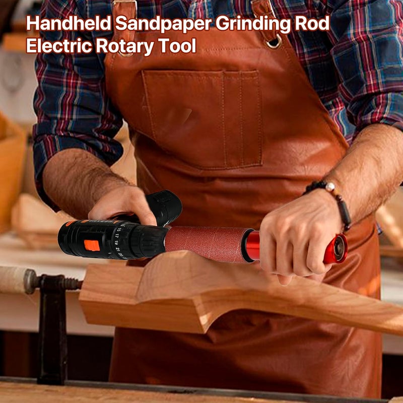 Mosxoed Hand-Held Rubber Sanding Drum for Drill - 4-1/2" x 1-1/2" and 4-1/2" x 1", Spindle Sander Adapter for Power Drill, Drum Sanding Sleeves for Wood and Metal - Image 3